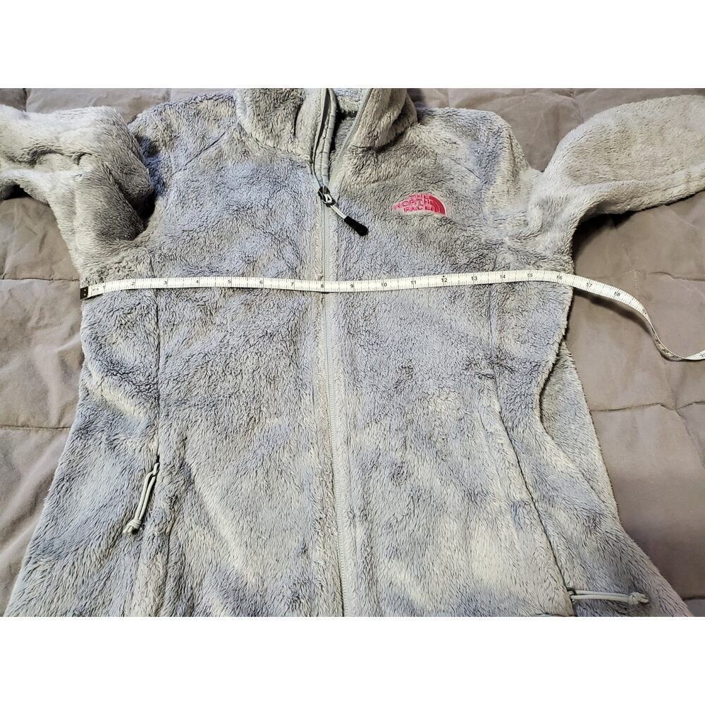 The North Face Women’s XS Gray Osito Full Zip Fleece Jacket Pink Logo Soft - Picture 5 of 13